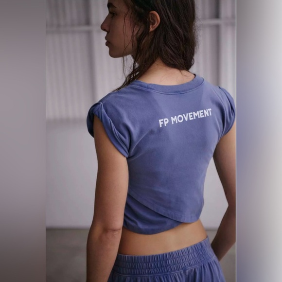 Free People Movement Women's Hot Shot Logo Crossover 2-Piece Set Blue READ! - Picture 5 of 5
